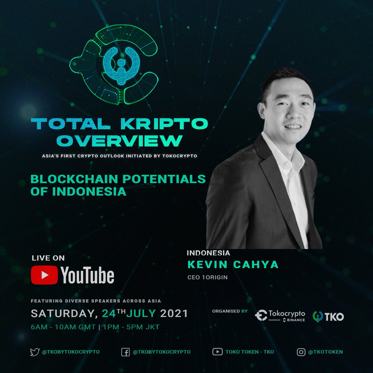 Proudly announce Kevin Cahya, CEO of 1origin will be a speaker at TKO Asia  Summit 2021. Join and register now https://t.co/LCD3eN9o1k #TKObyTokocrypto  #Tokocrypto #TKOSummit21