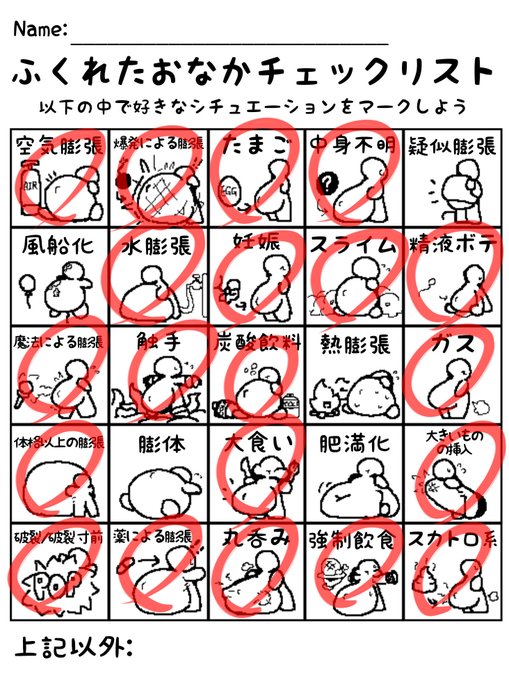 #ふくれたおなかチェックリスト 