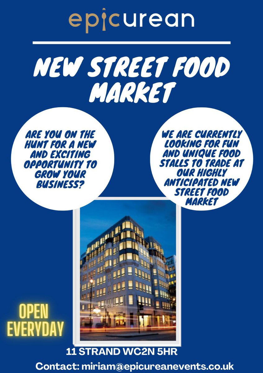 Our Strand market will be up and running from Monday the 26th of July.
 
Traders if you haven’t contacted us, please email us now and we will get you a slot sorted!!

#foodmarket #worldfood #streetfood #food #epicurean