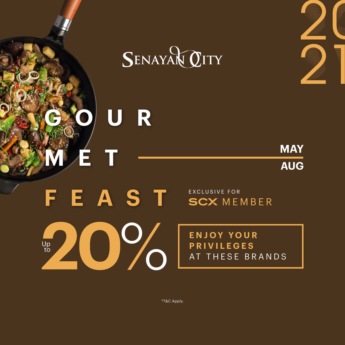 senayancity's tweet image. EXCLUSIVE FOR SCX MEMBER

Good Food Good Mood!

Enjoy your privilege up to 20% OFF* until August 31st, 2021 by Showing your SCX Membership at our Food &amp;amp; Beverage tenant participants

Gain your rewards now!

*T&amp;amp;C Apply
__
#SCXMEMBER
#SENAYANCITY