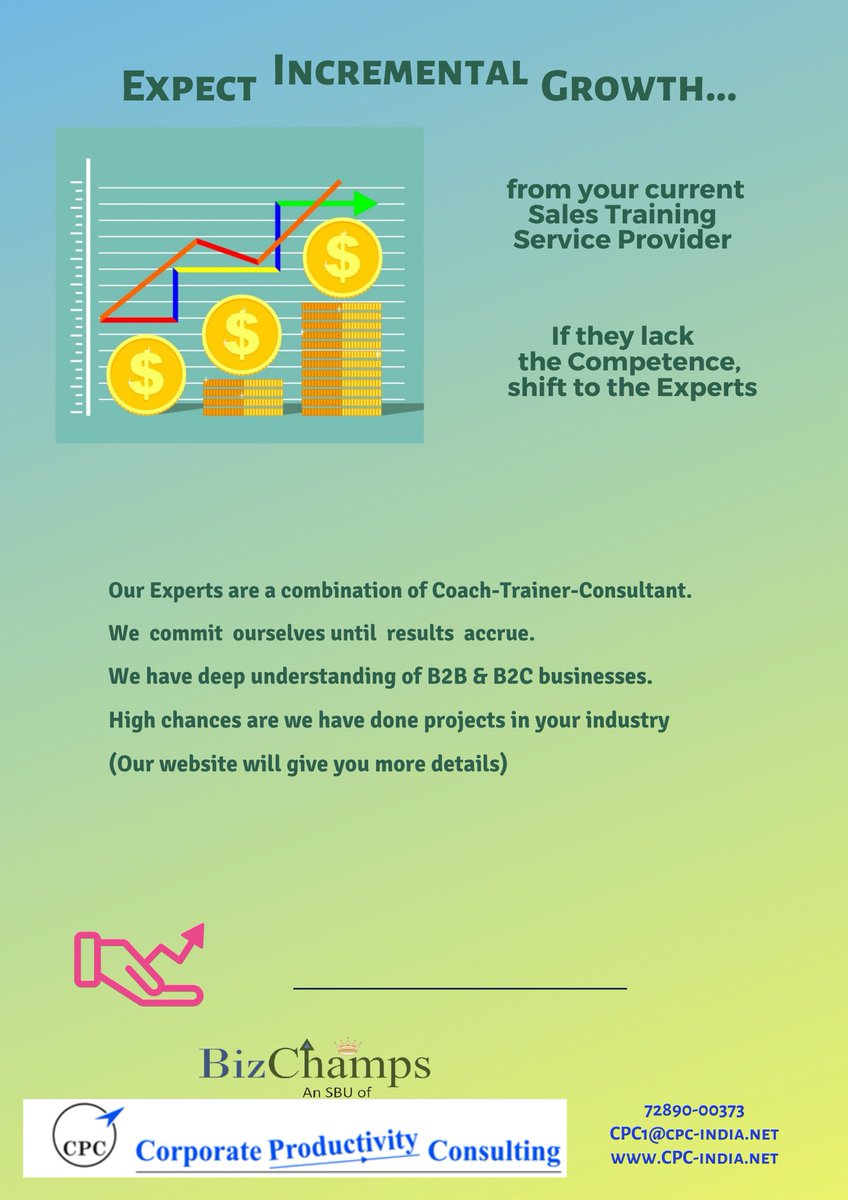 ikbalrana1's tweet image. The Client is worried about getting better productivity out of the existing team. A #SalesTrainer should be able to guide on #LearningImplementation and how to get sustainable #BehaviourChange in the sales team. It requires  helping the client develop #PerformanceMetrics .