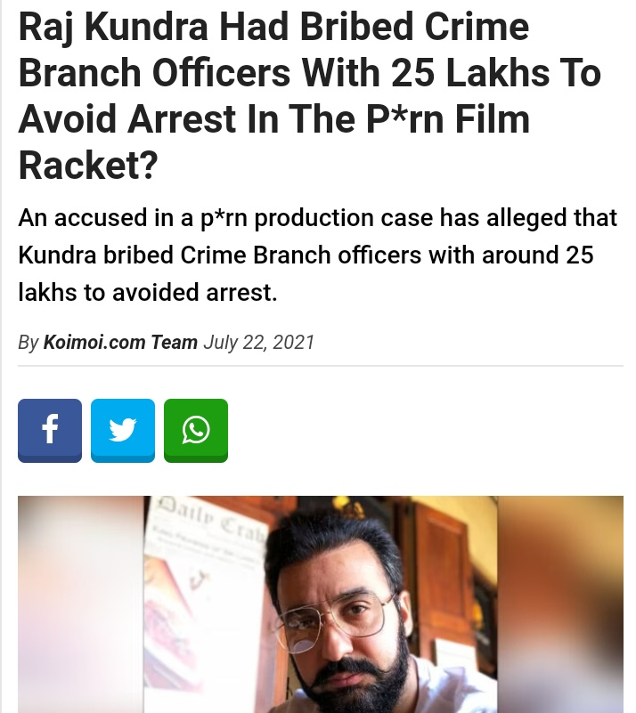 zehersingh's tweet photo. CBI NO MORE DELAY 4 SSR

#big  #shocking #news

#RajKundra Had Bribed Crime #BranchOfficers With #25Lakhs To Avoid Arrest In The #xxx  Film Racket?

@IStandWithSSR 
@mamta_kale 
@AnuJain22213023 
@anujakapurindia 
@_sushantjustice 
@SSR_IS_HERE 
@RatnaDixit6
@priyanjali1604 https://t.co/TW5C9vD7W4