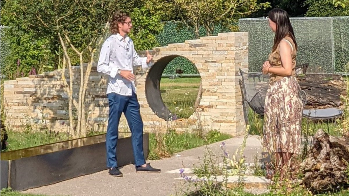Our Rewilding garden is in the spotlight at #RHSTattonPark.  Here's designer Michael McGarr talking to BBC Gardeners World #francestophill . Seek us out at the show and discover the harmony you can achieve in your own garden by allowing native wildflowers and plants to grow free
