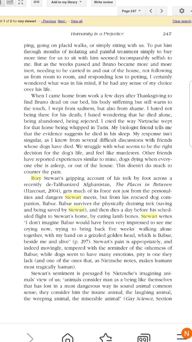 yasminjananjum's tweet photo. @RoryStewartUK
Dear Rory jaan
I was looking for something when this popped into my view.
You & your book #ThePlacesInBetween are mentioned in this book:
"What Philosophy Can Tell You About Your Dog" edited by Steven D Hales.
Your name is on Pages 247 & 248.
Love yas xxβ€ https://t.co/82jRu0yjH4