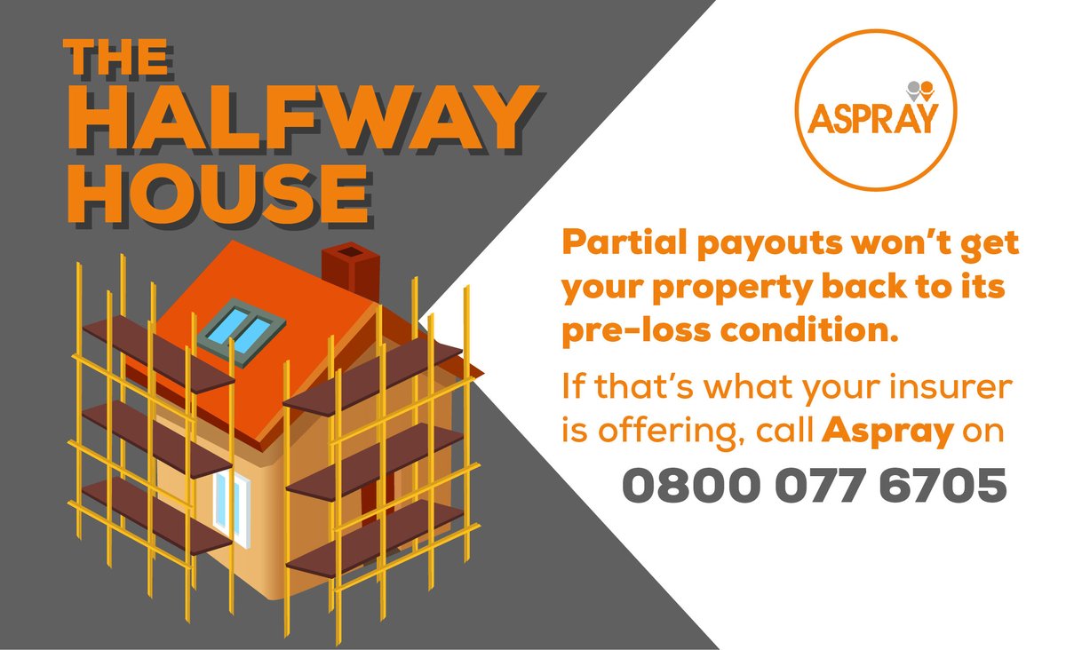 Aspray_Claims's tweet photo. ❌ A partial reinstatement of property offer will not return your property to its pre-loss condition. 

✅ Instructing a Loss Assessor, like Aspray, can handle negotiations with your insurer to ensure you receive what you are entitled.

#property #propertydamage #aspraycouldhelp https://t.co/OysUZnlIqL