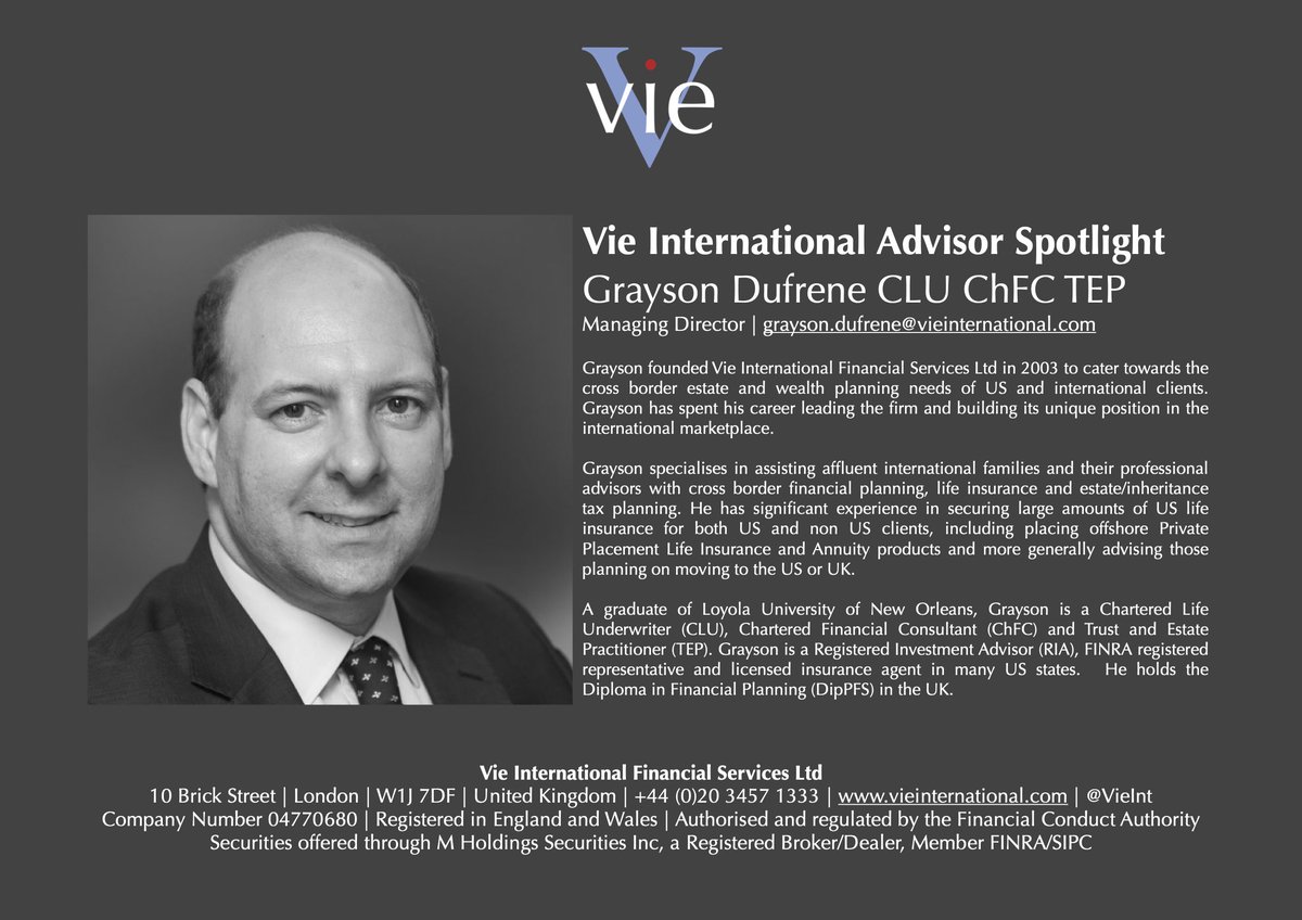 VieInt's tweet image. Grayson Dufrene is Vie International's Founder and Managing Director. 

For more information about our team and the solutions we provide visit vieinternational.com

#USUK #VieInternational