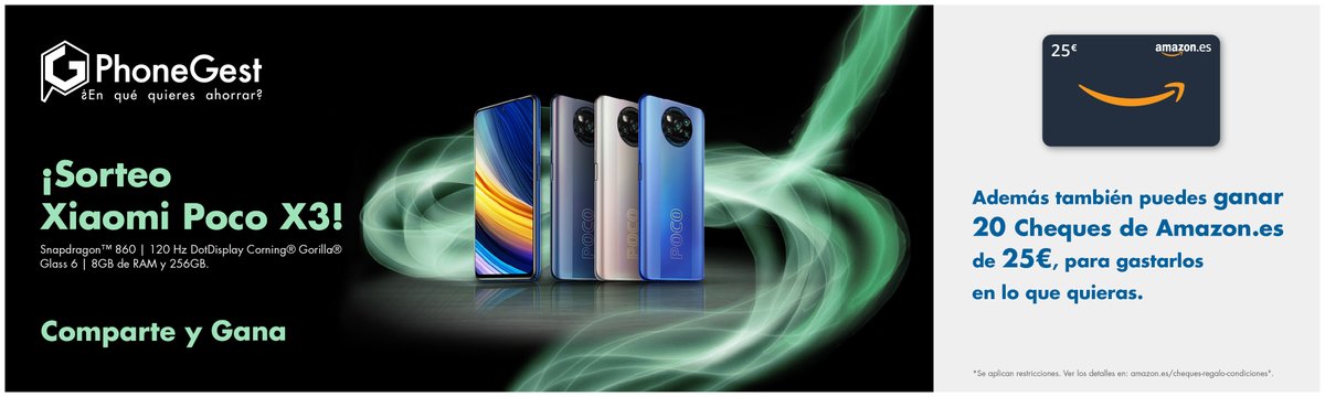 htcmania's tweet image. Nuestros colegas de @phonegest están sorteando Xiaomi Poco X3 Pro de 8GB/256GB + 20 Cheques regalo de Amazon.es de 25€  en este momento, tenéis hasta el día 08/08 para participar! toda la info aquí phonegest.com/sorteo-julio-2…