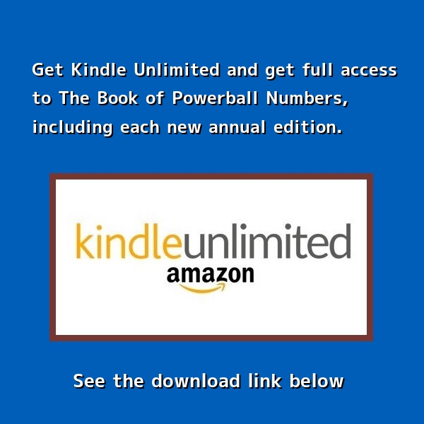 Consider Kindle Unlimited, which includes access to The Book of Powerball Numbers.
-- Read or listen anytime, anywhere, unlimited
-- Read on any device (the Kindle App is downloadable for FREE).
#Powerball #Amazon #Kindle #KindleUnlimited #Lottery #Lotto

https://t.co/Ja0XAvhuVV https://t.co/KJO2Ia5FPN