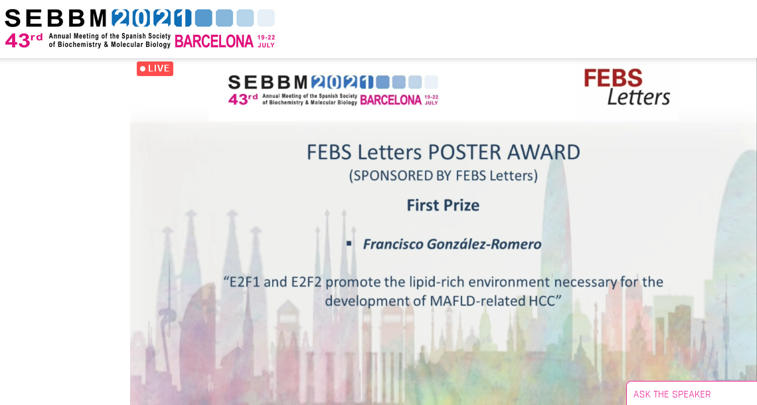 Un honor recibir este premio hoy en el congreso #SEBBM21 

Gracias a la <a href="/SEBBM_es/">SEBBM</a> y a la <a href="/FEBS_Letters/">FEBS Letters</a> por reconocer e impulsar el trabajo de los jóvenes científicos👨🏼‍🔬

Gracias a mis compañeros de <a href="/aspichuetaLab/">Aspichueta Lab (Lipids & Liver)</a> y en especial a <a href="/PAspichueta/">Patricia Aspichueta</a> 

La ciencia avanza en grupo 🤲🏼