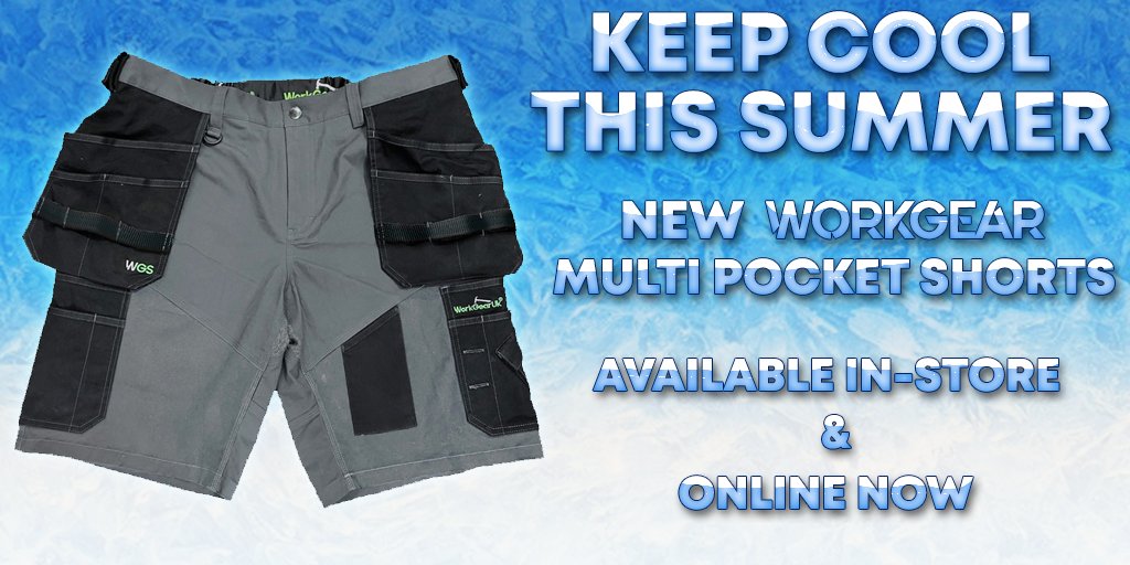 CNSPowertools's tweet photo. The brand new WorkGear Multi Pocket work shorts are now available to buy online &amp; in-store.

Helping you stay cool during the current heatwave. ☀

Find them here:
https://t.co/y13diuHleH 

#WorkShorts #Summer #Heatwave #BuildersShorts #Trade #Workgear https://t.co/ntqCjQIeZm