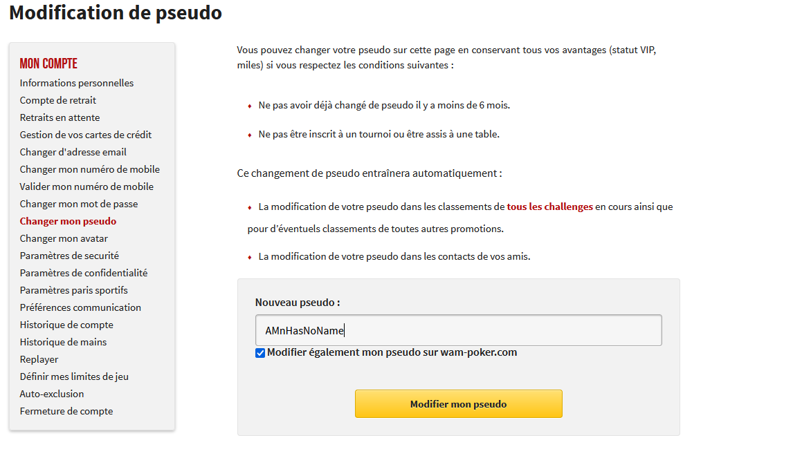 Puisque ça veut pas sourire sur <a href="/Winamax/">Winamax Poker 🔞</a> on va essayer de forcer le destin avec ce pseudo qui run good ailleurs 🤞