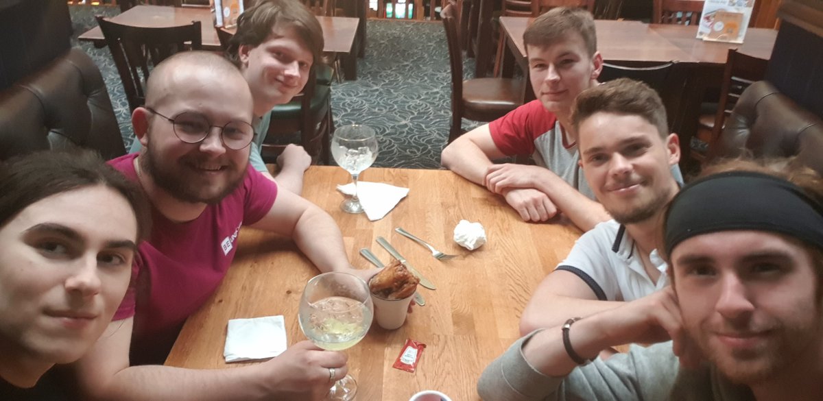 WallfoxGames's tweet photo. Team meet! 🍻
Thank you "Chicken Daddy" @ChrisMexson2 for the drinks, wings and desserts! #Dare2021 🍗🦊 https://t.co/ie2pwpNi7C