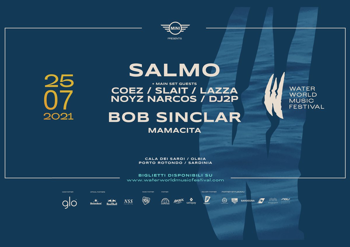 MINI presents Water World Music Festival: il mare al largo della Marina di Cala dei Sardi (Olbia), si trasformerà in una vera e propria arena che ospiterà sul palco Bob Sinclar, Salmo e tanti altri.
Scopri gli artisti e i dettagli dell’evento dell'estate:
bit.ly/MINI_WWMF