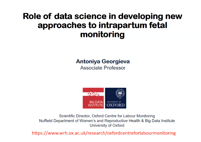 tsppm2021's tweet photo. How can we use routinely collected cardiotocography (#CTG) data during labour for research? How do we ensure they want and use well new technologies?
LIVE from #TSPPM2021 with A. Georgieva @oxfordfetal from @Ox_wrh @UniofOxford https://t.co/ZBmafTjEPP