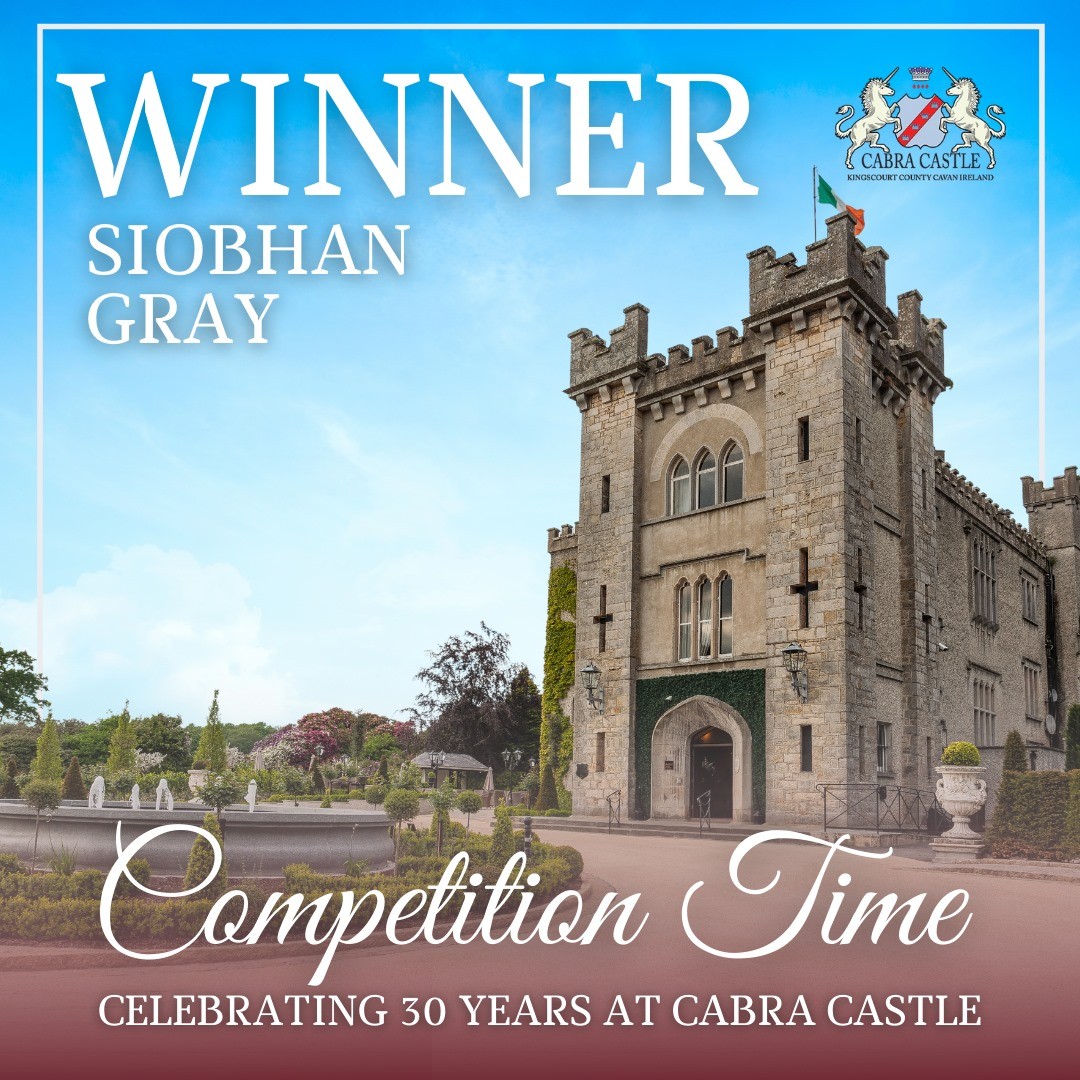 cabracastle's tweet image. The lucky winner of our Celebrating 30 Years at Cabra Castle Competition is…Siobhan Gray! 

Thanks to everyone who entered and congratulations to our winner Siobhan. 

#winner #irishcastles #castlehotels #discovercabra