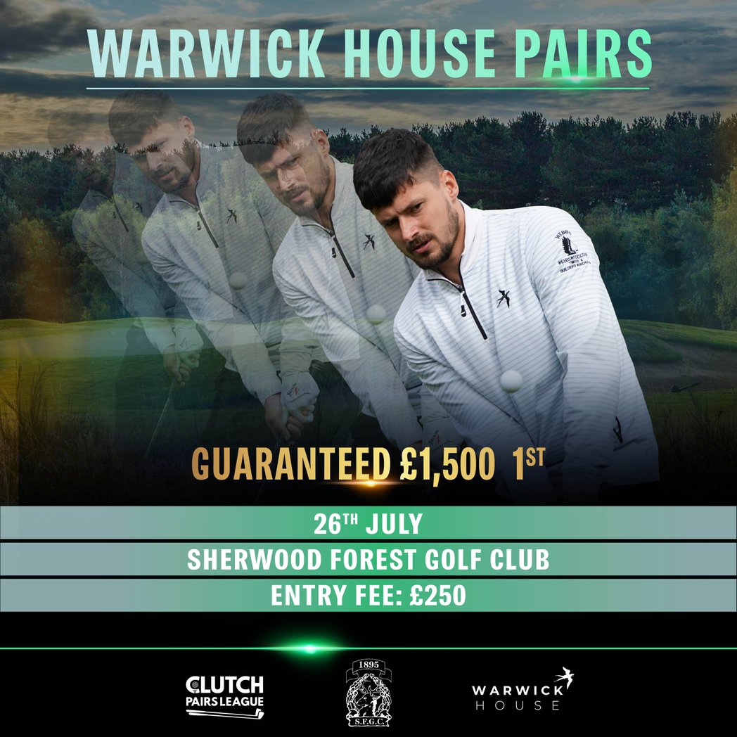 Can't wait for our pairs league event on Monday at Sherwood Forest GC. Another exceptional venue on the  schedule.

Entries still open 👊