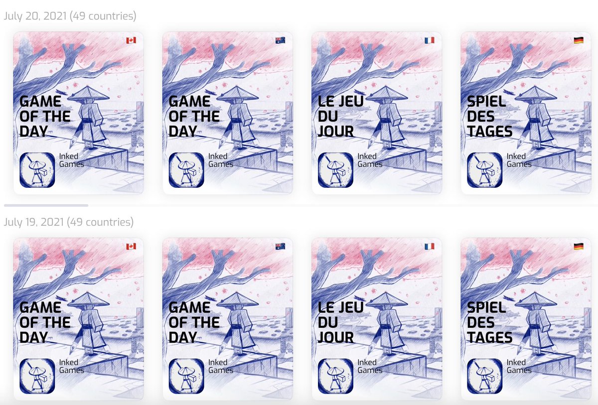 Inked is featured as Game of The Day (again) on App Store in 49 countries! 🤩  To celebrate this moment, we are doing a giveaway! Retweet this post and we will randomly select 3 winners and give them each an ios code to Inked. 🥳  Let’s get the retweets started! ✒️