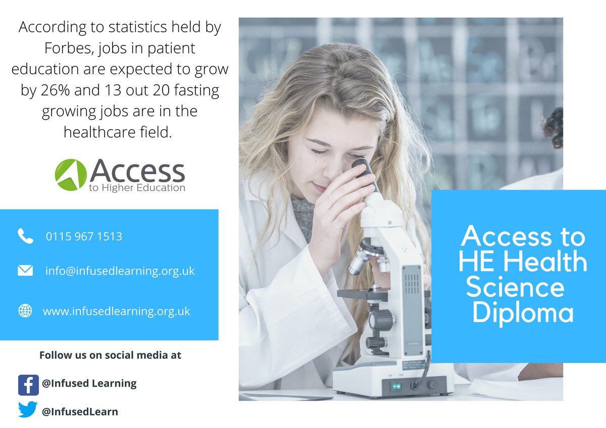 InfusedLearn's tweet photo. Get a career in one of the most fasting growing undergraduate degrees.

Our Access to Higher Education Diploma is the initial step in your personal journey to achieving your dream career!

Find out more below: https://t.co/FrYHlQp5UL https://t.co/idyvbedoS2