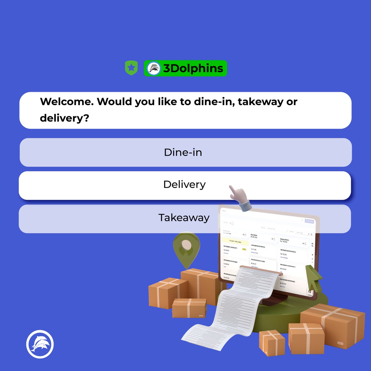 3dolphinsAI's tweet photo. Delivery service in Food and Beverage Industry has become mandatory if you want to survive the competition.  In order to ensure a seamless order for delivery, you can use a messaging app as a touch point for customers to order. https://t.co/5C1uM6Yw1Y