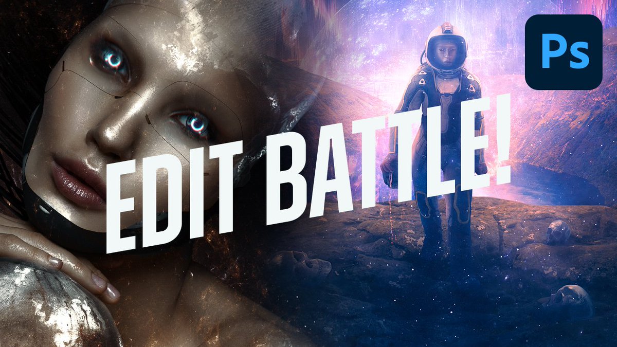 tutsplus's tweet photo. Ready for an #EditBattle?!
Watch two digital artists, @EsparzaAbbey and @aronvisuals use @Photoshop and @envato Elements assets to create sci-fi photo manipulations. Then tell us whose edits you prefer. Let's do this #photomanipulation #photoshop: https://t.co/w5oI1ZO8g2 https://t.co/UHoiPHiYoS