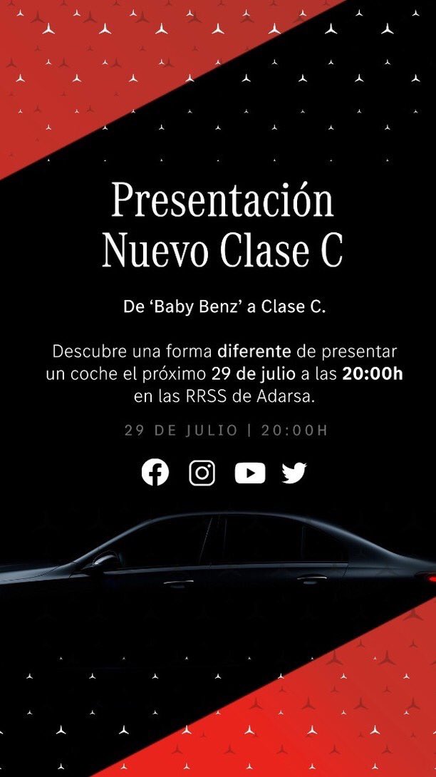 intersala's tweet photo. 🔊ATENCIÓN! 🚨

El próximo 29/07/2021 a las 20:00h   @grupoadarsa presentará el Nuevo Clase C en un evento digital. 

La presentación se hará en sus redes sociales (Facebook, Twitter, Instagram y Youtube) en un streaming en directo. 

NO OS LO PERDÁIS‼️‼️

#nuevoclaseC https://t.co/vCaS0jXEfR
