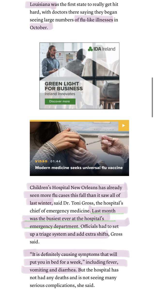 SixandLaura's tweet image. Flu season arrives early, driven by an unexpected virus

12/6/2019

“Children’s Hospital New Orleans.. more flu cases this fall than..all of last winter..

Last month..busiest ever at the [ED]..triage system &amp;amp; add extra shifts”

#SARSCoV2 #timeline #flu 
cnbc.com/2019/12/06/us-…