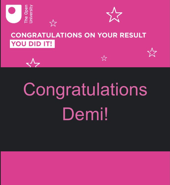 Hip hip hooray! PASSED my first module Science &amp; Health working towards my BSc (hons) Psychology with Counselling 💕  

So grateful for the support from amazing friends, family &amp; colleagues over the last 10 months 💕 

#openuniversity#nevertoolate#believe#