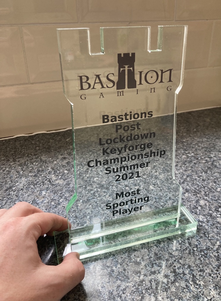 gamingbastion's tweet image. The trophys have come in for our IRL #Keyforge Championship on Sunday! Tickets are still available: eventbrite.co.uk/e/bastions-pos…