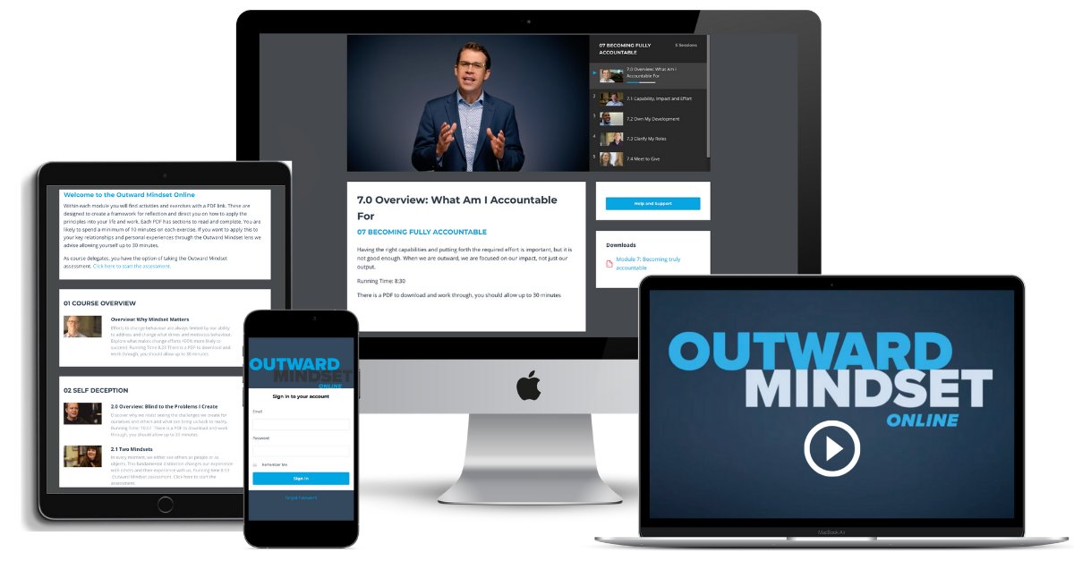 The Outward Mindset Online programme enables your leaders and people to:

- Build trust and resilience
- Dismantle silo's
- Create new ways of working
- Focus on collaborative efforts
- Have honest conversations

Access your free module today! lnkd.in/dRAUpTe