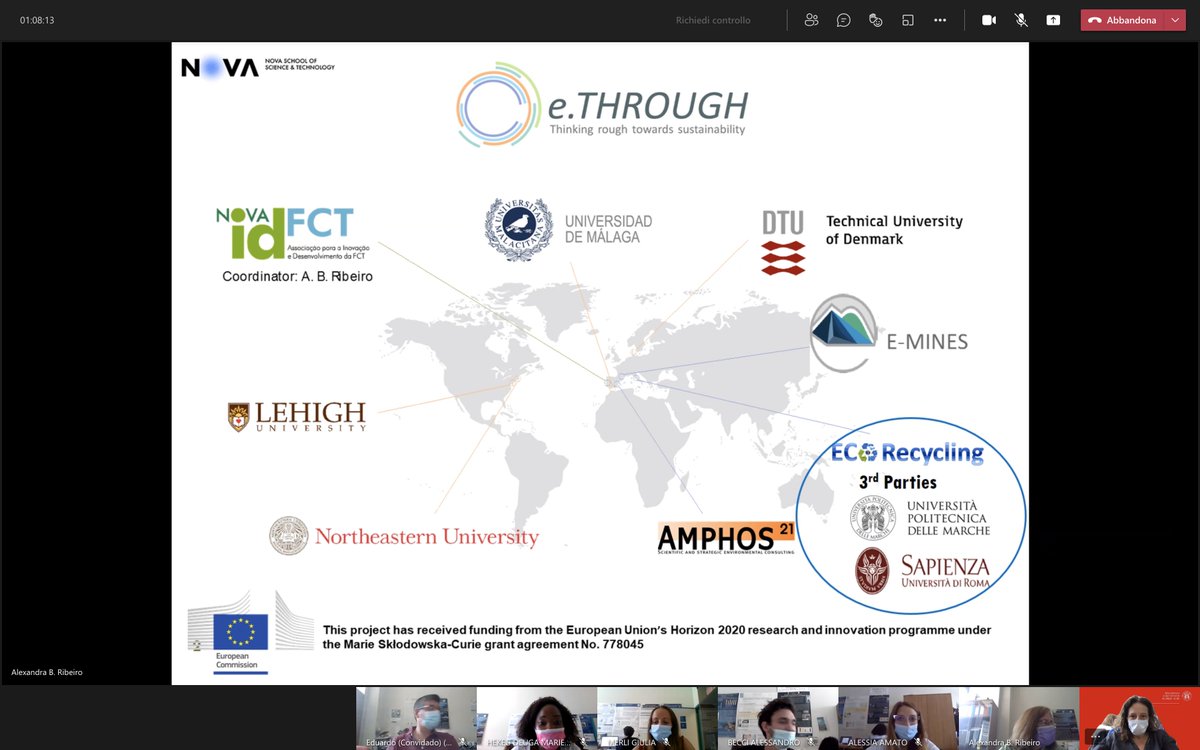 e.THROUGH (@ethroughproject) on Twitter photo In the scope of <a href="/eTHROUGHproject/">e.THROUGH</a>, <a href="/Alex_B_Ribeiro/">Alexandra Ribeiro</a> just finished the Seminar entitled "Electro processes in soil remediation" at Università Politecnica delle Marche.
<a href="/UnivPoliMarche/">UnivPM</a>
<a href="/FCTNOVA/">Faculdade de Ciências e Tecnologia | NOVA FCT</a> <a href="/CENSEFCTNOVA/">Center for Environmental & Sustainability Research</a> <a href="/RESOLUTIONLab/">Resolution Lab</a> In the scope of <a href="/eTHROUGHproject/">e.THROUGH</a>, <a href="/Alex_B_Ribeiro/">Alexandra Ribeiro</a> just finished the Seminar entitled "Electro processes in soil remediation" at Università Politecnica delle Marche.
<a href="/UnivPoliMarche/">UnivPM</a>
<a href="/FCTNOVA/">Faculdade de Ciências e Tecnologia | NOVA FCT</a> <a href="/CENSEFCTNOVA/">Center for Environmental & Sustainability Research</a> <a href="/RESOLUTIONLab/">Resolution Lab</a>