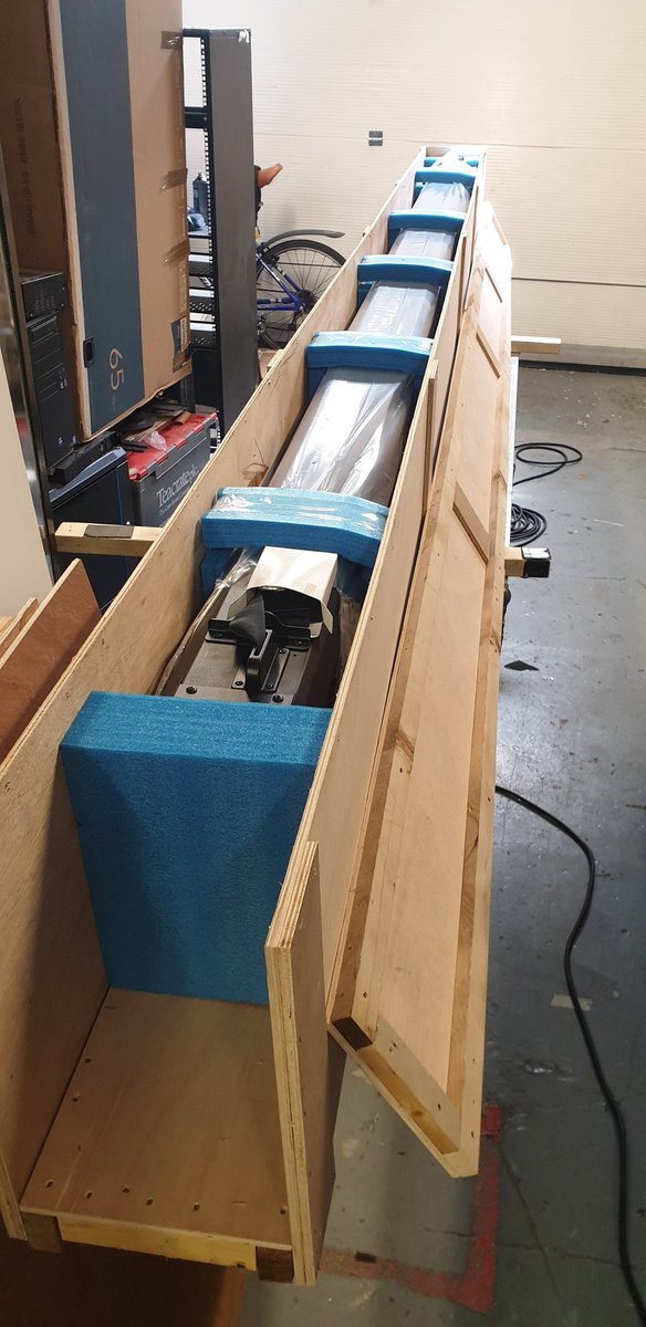 Soon to be flown 12 meters high in an Oxfordshire church, this screen is an automated beast! 
#projectionsurface #install