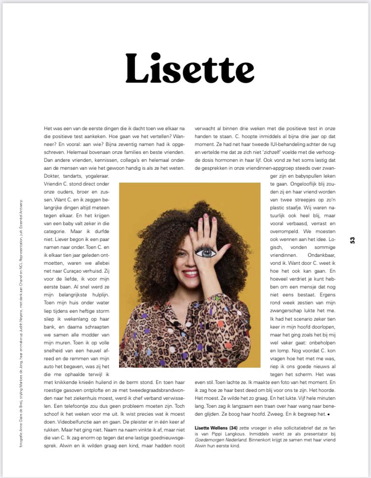 ‘Hoeveel verdriet je kan hebben om een mensje dat nog niet eens bestaat.’  Lees mijn nieuwste column in &amp;C. Over hoe oneerlijk het verdeeld kan zijn als het gaat om het krijgen van een kind.

Herkenbaar? Laat het me weten!