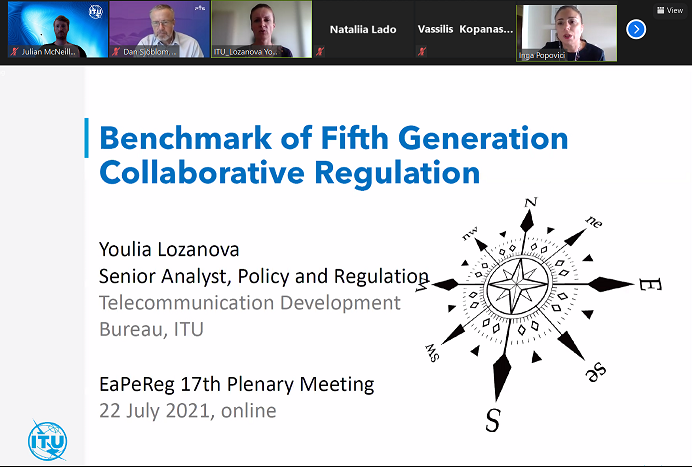 ITUEurope's tweet photo. @ITUEurope pleased to attend the EaPeReg 17th Plenary Meeting, taking stock of 2021 &amp; looking at the near future | @ITU’s Youlia Lozanova also presenting the Benchmark of 5th Generation #CollaborativeRegulation -> https://t.co/F0euK3uRu9
@eaperegeu @BERECeuropaeu #EMERG https://t.co/UsqX5FxxxK