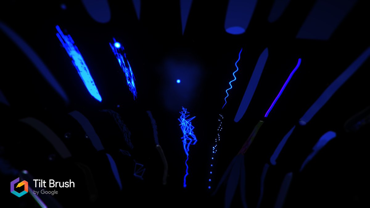torazo_vr's tweet photo. Practice...DAY 46 #VR #TiltBrush #vivepro #PortfolioDay #Torazo #painting #Tiltparty #VRbeginner #楽チルル
Blue~blue~ たまにはちからをぬいて
1. There are many different types of blue brushes.
2.The orange one is a sea slug.🟠
3. My most favorite ice cream "SHIROKUMA"!🍨🍧🍦 https://t.co/IOu81unhhd