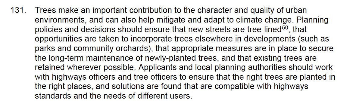 landsmith_sarah's tweet photo. Hum…. Thoughts on new #NPPF? Must have street 🌳 (sounds positive…) #righttree #right place ✔️ then
In footnotes….. unless there are reasons not to 🤷🏻♀️ *sigh* well… business as usual then. https://t.co/9iv65qV8Wd