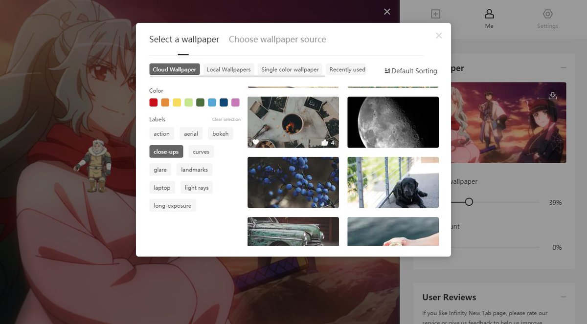 infinitynewtab's tweet image. You can choose cloud wallpaper, local wallpaper, solid color wallpaper; Also choose from a number of selected HD Wallpaper sources, or create your own custom wallpaper source.
All wallpaper sources can switch the frequency of automatic wallpaper replacement.