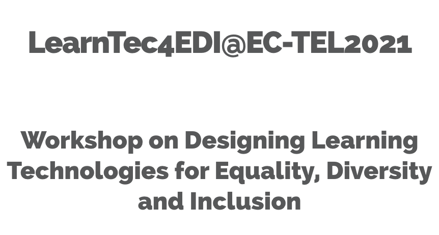 mhlosta's tweet photo. Deadline extension for our #ectel21 workshop to 31st July 2021.
Topics: #EqualityDiversityInclusion (EDI) objectives in and outside of learning institutions. #learningAnalytics #edutech More at: https://t.co/3KxF4idzVD https://t.co/djSG6aQAvp