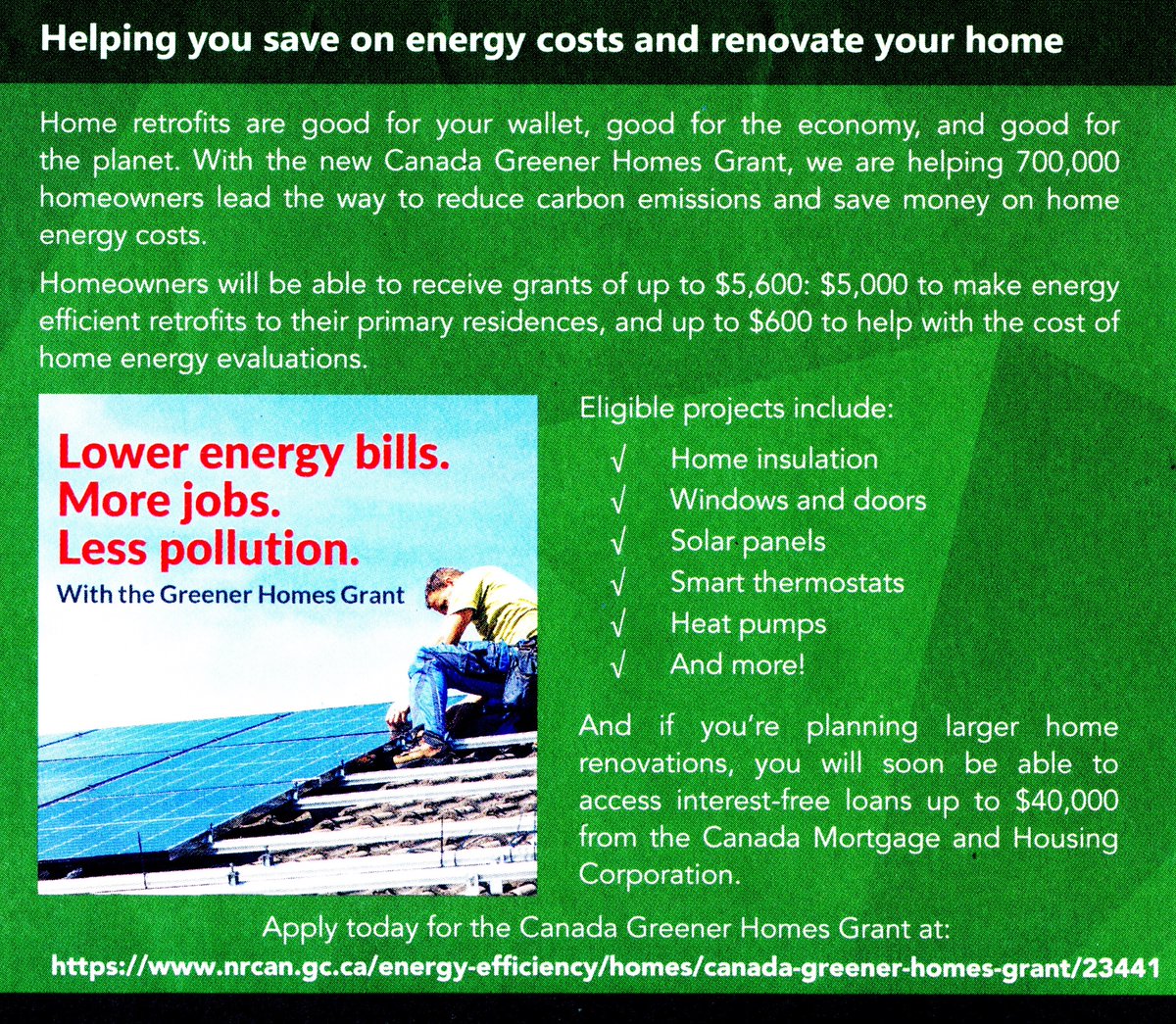 LVTHSHSE's tweet photo. Government program to help people reduce their energy costs and help with the environment. https://t.co/j1502lzJDh