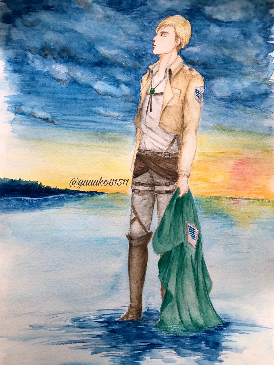 イケメンに描けたエルヴィンを見せるしこれを見た人も見せる エルヴィンも見ちゃっ ゆうのイラスト