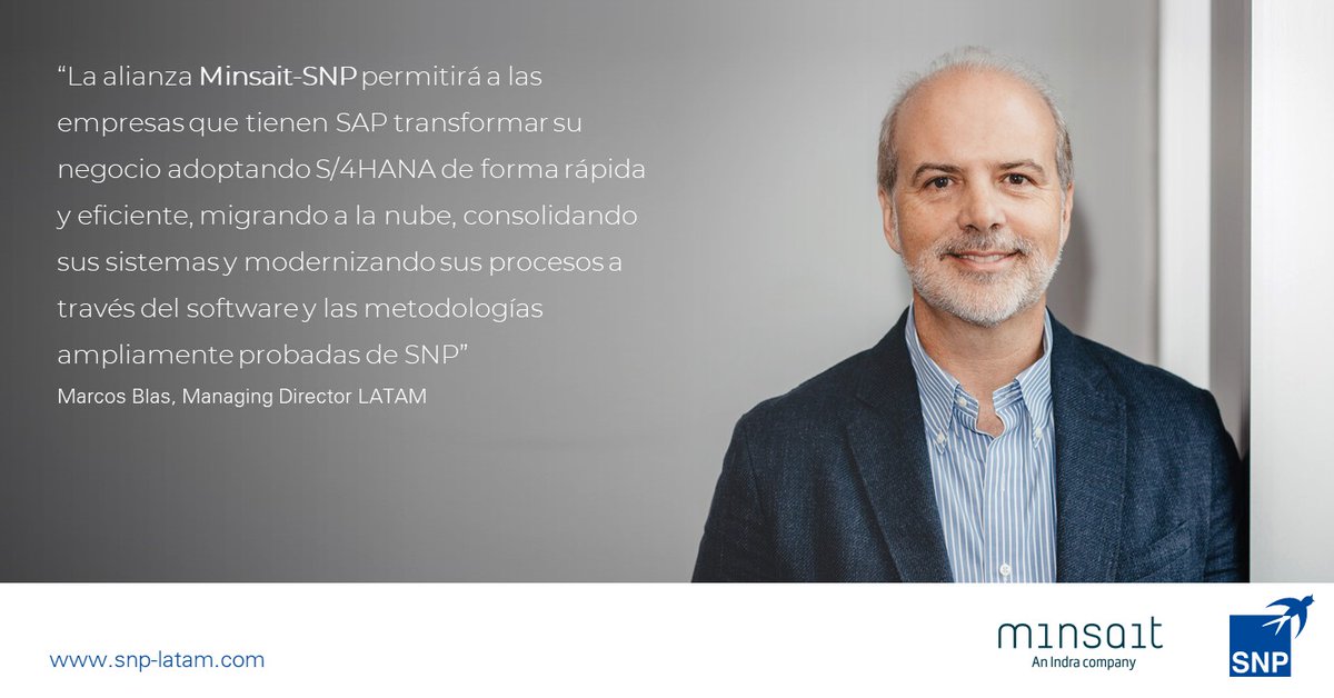 ¿Sabías que SNP Latam tiene una alianza con la empresa Minsait? 🤝

Con este partnership ambas empresas facilitarán las migraciones a la ☁️ y a SAP S/4HANA. Para conocer más sobre nuestro programa de partners visita este link: hubs.la/H0SPFpz0
