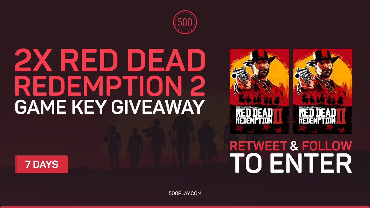 500Casino's tweet image. Red Dead Redemption 2 (PC / Europe) 🎉

🍀 Retweet
🍀 Follow @CSGO500 

Two winners. Red Dead Redemption 2 Key for PC that can be activated in Europe. ❤️

Good luck! ✌️