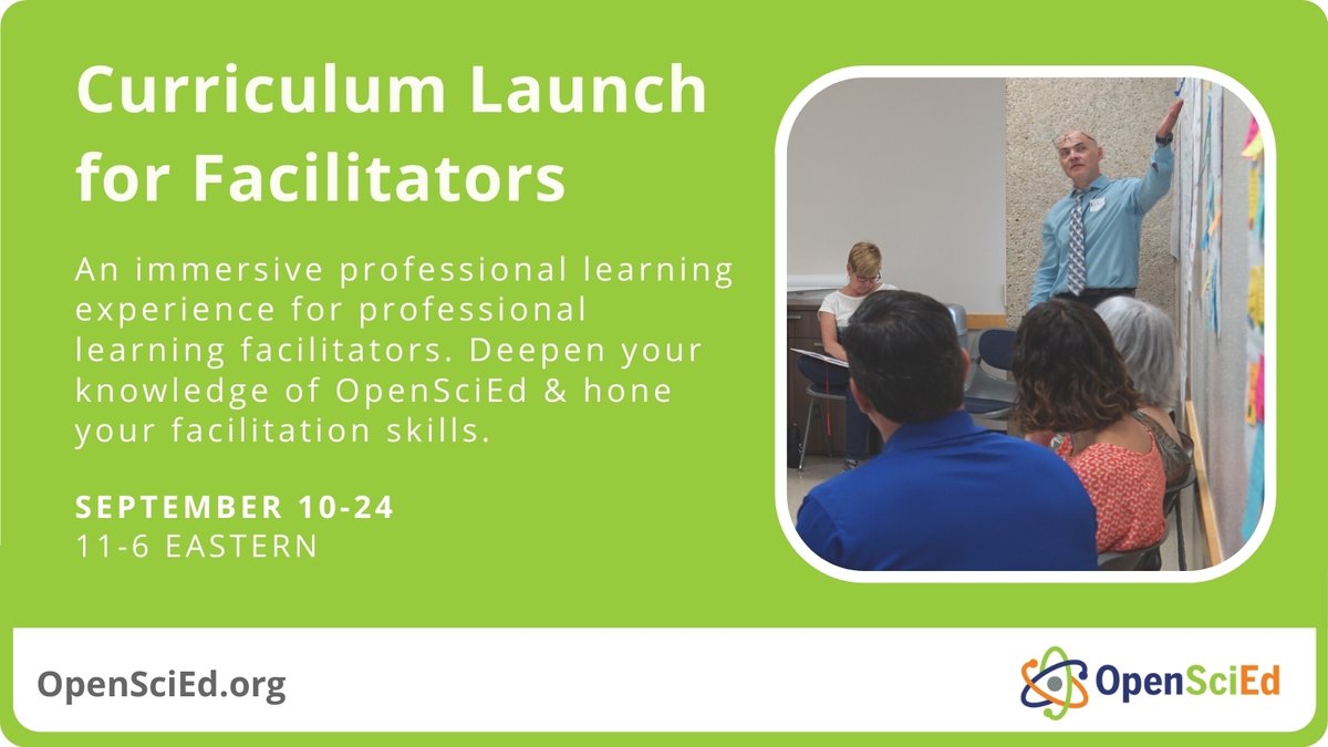 OpenSciEd's tweet photo. 👥This fall join us for the OpenSciEd Curriculum Launch for Facilitators! 

Will you join us?! 👥#LearnLearnLearn #ProfessionalLearning https://t.co/tzi7nEYLkI https://t.co/OzLOEgcDaM