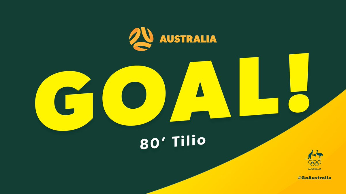 80' GOALLLLLLLLL!!!! MARCO TILIO DOUBLES OUR LEAD JUST SECONDS AFTER COMING OFF THE BENCH!!!!! 🇦🇷 0-2 🇦🇺 #ARGvAUS #GoAustralia #Tokyo2020