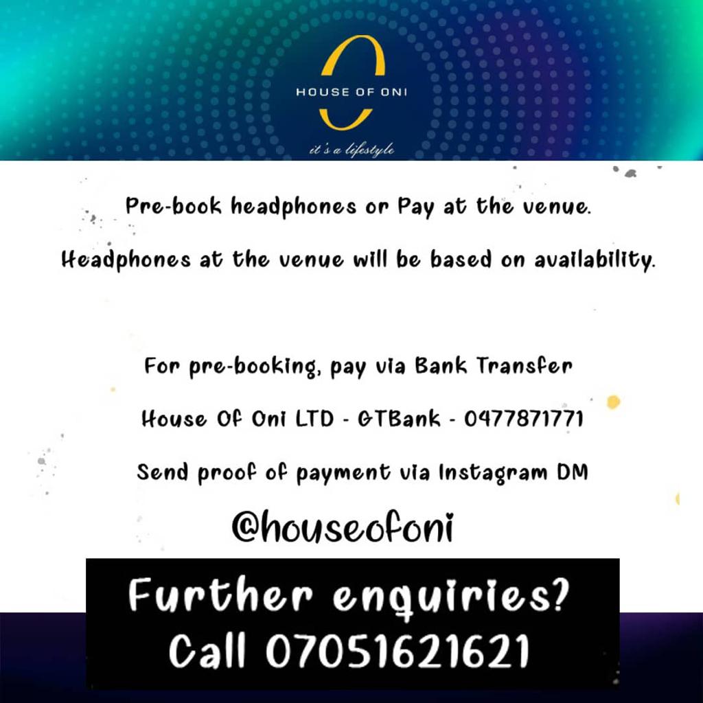 potam1304's tweet photo. 1 Venue, 3 DJs and 3 Channels...
The tickets for #OfficiallySoundless is still up for sale. Send a DM to @Houseofoni to book your headphones now.
#AbujaTwitterCommunity https://t.co/7FC6SCHzaD