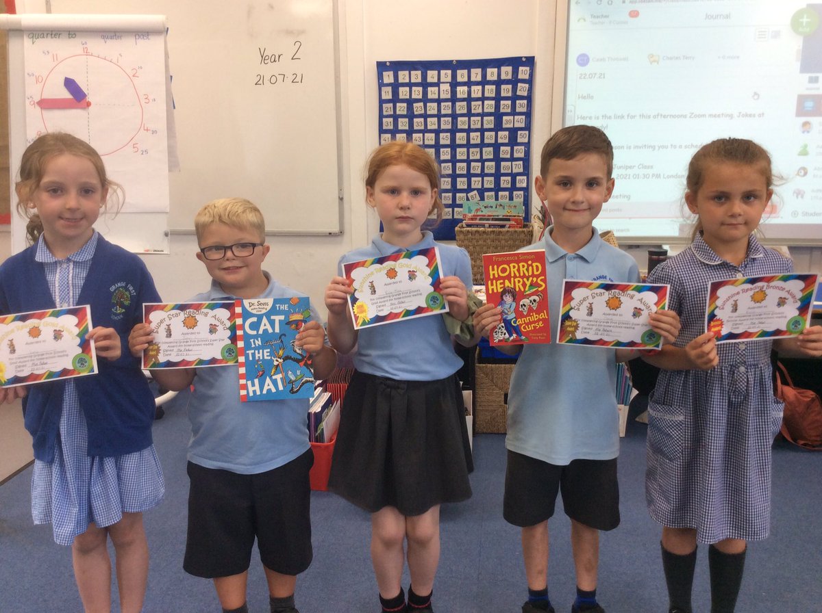 Well done to all the readers who gained certificates for their reading in Juniper Class today! Amazing job! 📚 📖