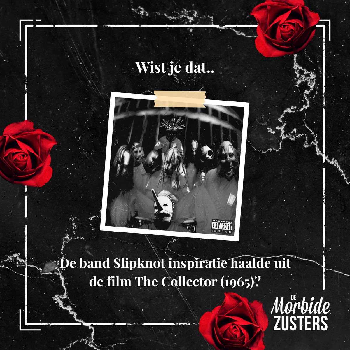 morbidezusters's tweet image. In de meest recente aflevering bespreken we het boek en de verfilming van The Collector, een inspiratiebron voor diverse seriemoordenaars. De Amerikaanse metalband Slipknot haalde ook inspiratie uit de film The Collector uit 1965 voor het nummer Prosthetics van hun debuutalbum.