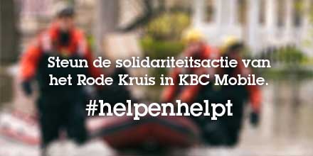 Al 3.209 klanten deden via KBC Mobile een gift aan het Rode Kruis voor de slachtoffers van de overstromingen. Wil je ook helpen? Open KBC Mobile, ga naar ‘Aanbod’ en tik onderaan bij ‘Andere diensten’ op de knop van het Rode Kruis. Want #helpenhelpt. 💙