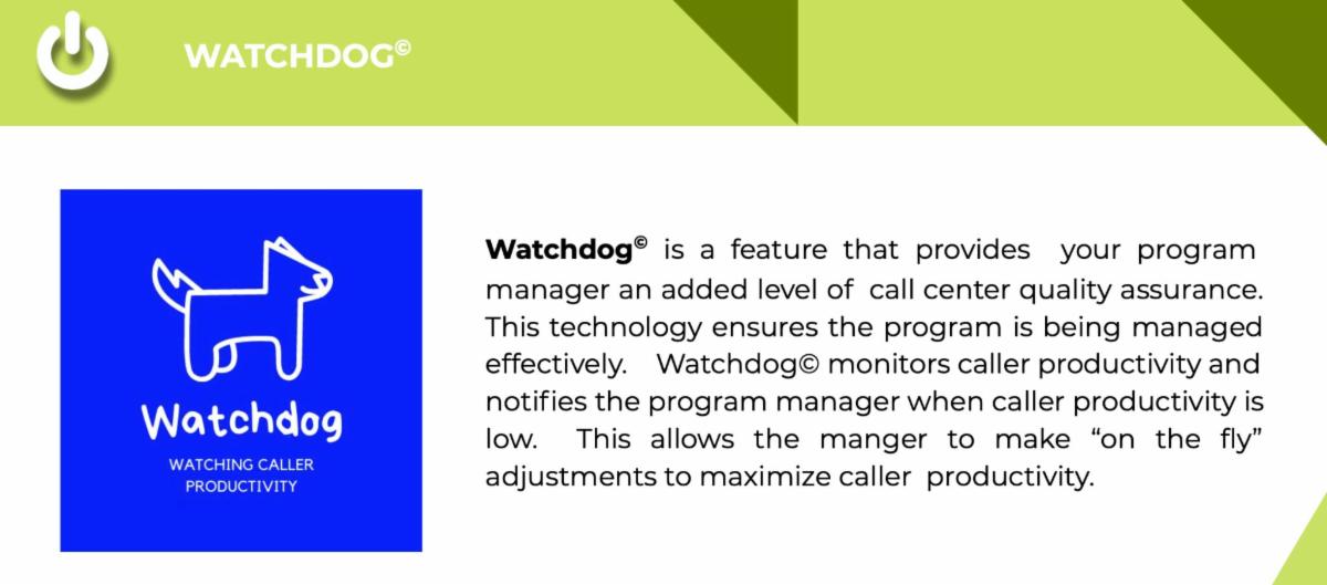 Who let the dogs out? #WBT did with #Watchdog©!

#Productivity #QualityAssurance #ActiveManagement #CallerExperience #DonorEngagement #SmartSoftware