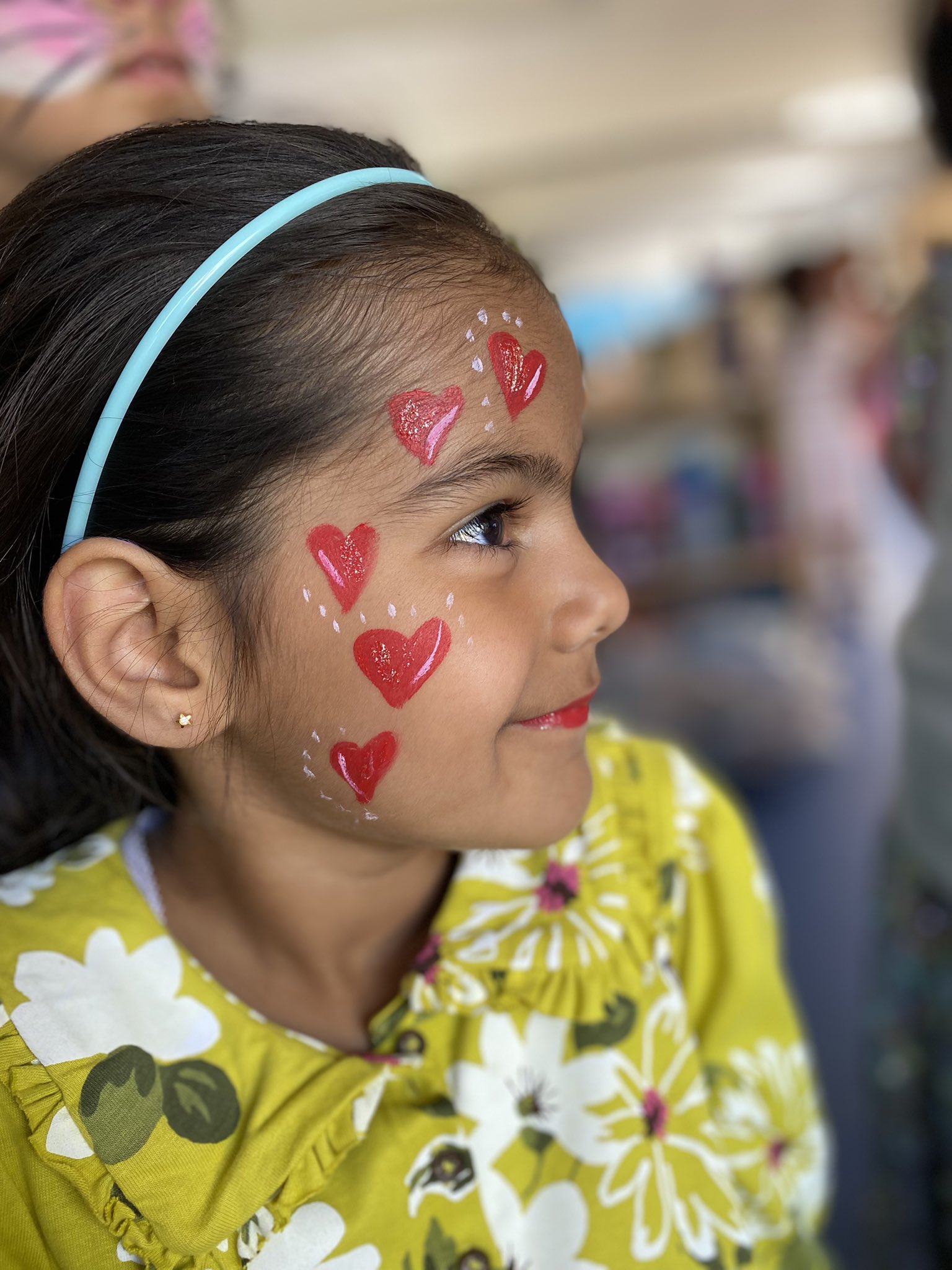 Simple Heart Face Painting Designs