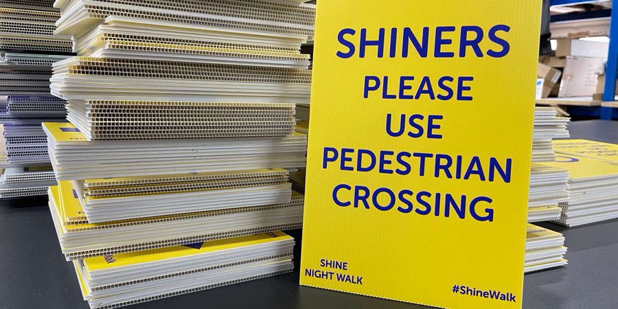 As a proud partner with <a href="/CR_UK/">Cancer Research UK</a>, we've been working hard on prints for their 'Shine Walk Night Series', taking place in 18 locations across the country, starting in Bristol on the 27th Aug .
Find an event near you - bit.ly/3zqkA1P

#YPPTeam #ShineWalk #CRUK